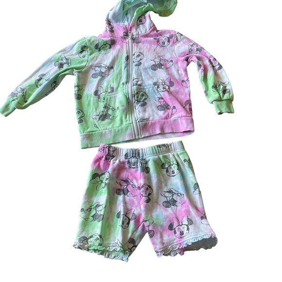Disney Other - Disney Junior Minnie Hoodie and Shorts Sweat Set Size 6